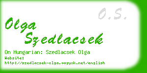 olga szedlacsek business card